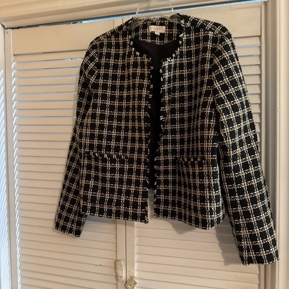 LOFT Black and White Checkered Blazer - Picture 1 of 12